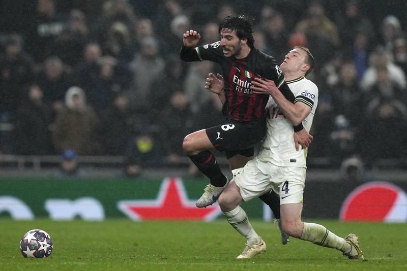 Sandro Tonali, 6 – Picked out Giroud with a lovely lofted ball over the top, but the forward’s overhead kick attempt was all wrong and failed to match the gloss of Tonali’s pass. Wasted a huge opportunity when he fired straight into Porro. AP