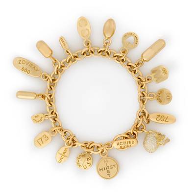 Damien Hirst's Pill Bracelet from 2013 is predicted to fetch £8,000-£12,000. Courtesy Sotheby's