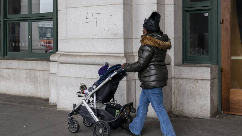 An image that illustrates this article Swastikas deface Washington's Union Station