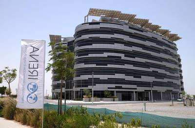 The Irena headquarters in Abu Dhabi opens tonight, almost six years since the site on the edge of the Masdar City campus was chosen for ‘the greenest office building in the UAE’. Delores Johnson / The National 