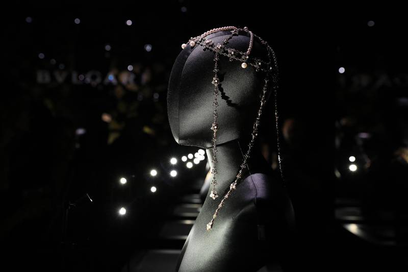 ABU DHABI, UNITED ARAB EMIRATES , Feb 11  – 2020 :- HH Sheikha Fatima bint Hazza bin Zayed al Nahyan launched a collection of jewellery with Bulgari at the Louvre in Abu Dhabi.  (Pawan  Singh / The National) For Lifestyle/Online. Story by Selina
