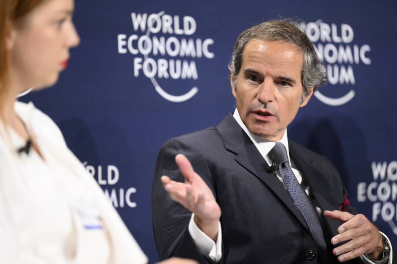 Rafael Grossi at the 51st annual meeting of the World Economic Forum, in Davos, Switzerland, on Wednesday. AP