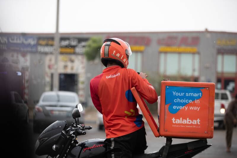 Talabat has increased payments for its food delivery riders. Victor Besa / The National

