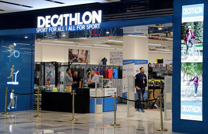 ABU DHABI ,  UNITED ARAB EMIRATES , SEPTEMBER 4 – 2019 :- Decathlon store at the new expansion of The Galleria on Al Maryah Island in Abu Dhabi. ( Pawan Singh / The National ) For Lifestyle