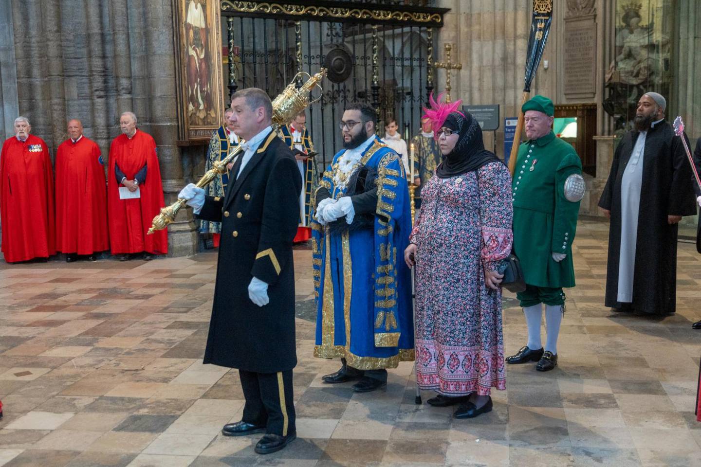 The lord mayor's mother, Soud, acting as consort for the day at Westminster Abbey cathedral. Photo: Picture Partnership/Westminster Abbey