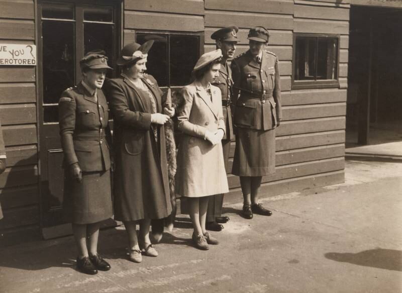King George VI and Queen Elizabeth The Queen Mother visiting Princess Elizabeth, as she was then, during her service. 