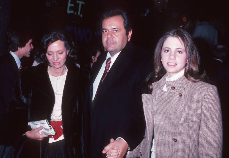 Sorvino's former partner Lorraine Davis (left) and daughter Mira at the 'That Championship Season' New York premiere in December 1982. Getty Images