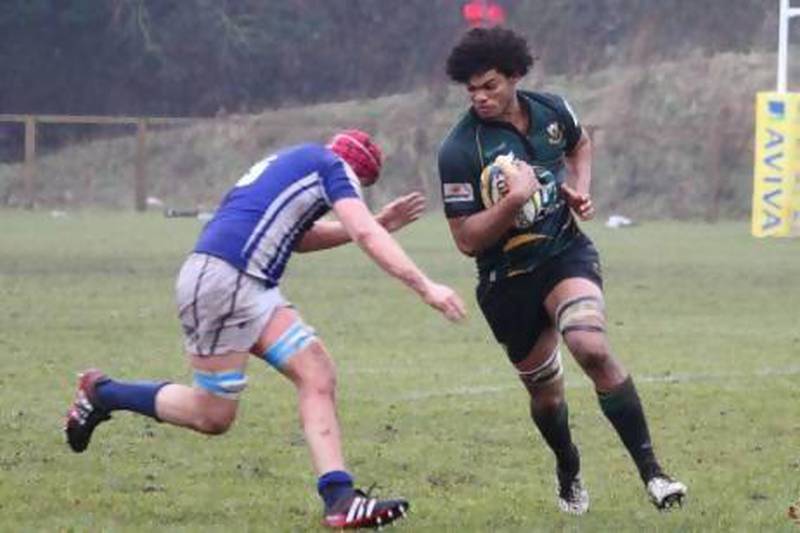 Jordan Onojaife, a former Dubai Exiles junior, was snapped up the English Premiership side Northampton Saits during a summer training camp. He has since progressed to appearing for the Saints second XV and is also an England Under 18 international. Courtesy Northampton Saints