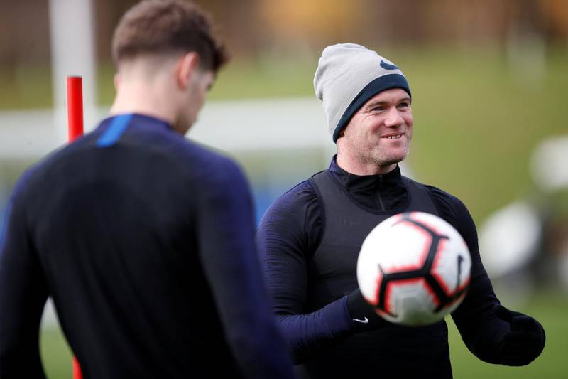 DC United striker Wayne Rooney takes part in an England training session at St George's Park, Burton upon Trent, on Wednesday. Reuters