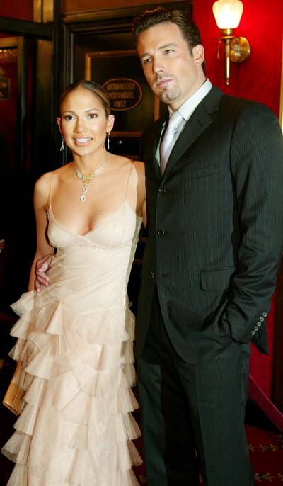 Jennifer Lopez and Ben Affleck attend the premiere of 'Maid in Manhattan' in December 2002 in New York. Reuters