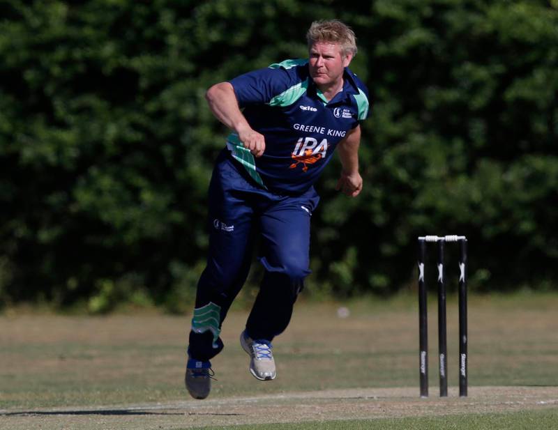 LONDON, ENGLAND - JUNE 29: Matthew Hoggard of PCA England Masters during the Leigh Academies Trust v PCA England Masters match at Bexley Cricket Club on June 29, 2018 in London, England. (Photo by Henry Browne/Getty Images for PCA)