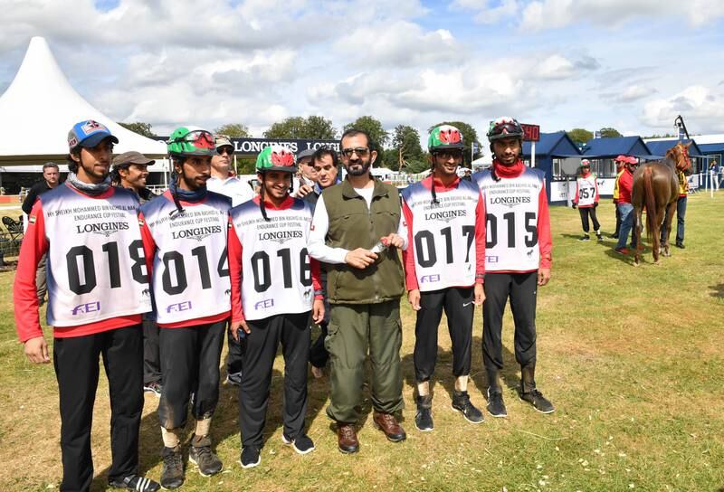 Sheikh Mohammed bin Rashid, Vice President and Ruler of Dubai, yesterday witnessed UAE riders score wins in the Sheikh Mohammed bin Rashid Al Maktoum Endurance Cup Festival staged at Euston Park, England, in the presence of Sheikh Hamdan bin Mohammed, Crown Prince of Dubai. Some 120 male and female riders from across the world contested the International Federation for Equestrian Sports (FEI) 160 km race. The UAE riders dominated the scene with AhmedSalem Al Sabousi winning the 160 km race. Sheikh Rashid bin Dalmouk Al Maktoum was crowned winner of the 120 km ride and Salim Saeed Al Owais rode to victory in the 80km race.  Wam *** Local Caption ***  b01e0f11-7501-47c0-a48d-74bb01404db7.jpg na14au-main art replace.jpg