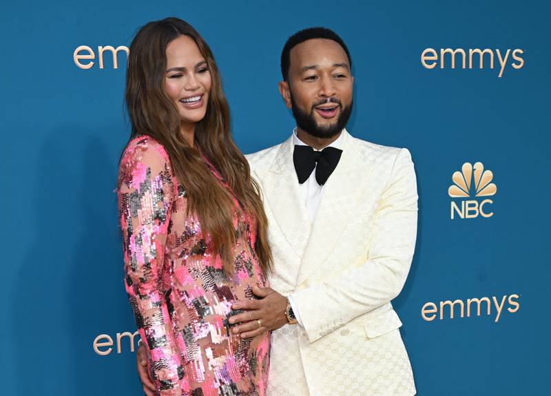 Legend and Chrissy Teigen arrive for the 74th Emmy Awards at the Microsoft Theatre in Los Angeles, California. AFP