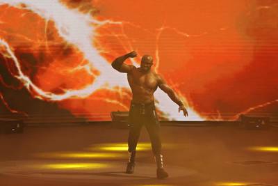 Bobby Lashley arrives for his match.