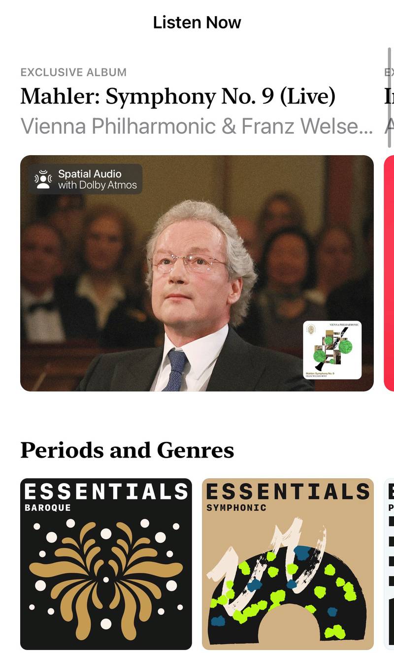Apple Music Classical is easy to navigate. Photo: Apple
