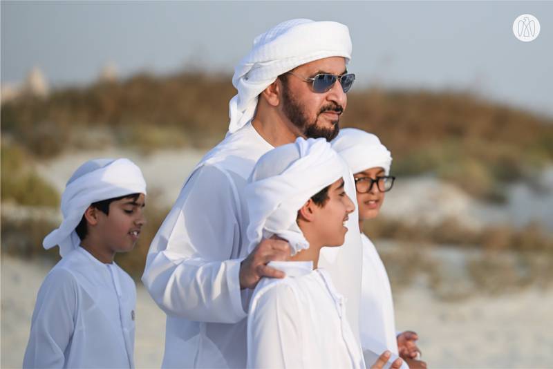 Sheikh Hamdan with his sons.