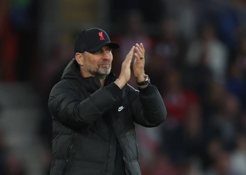 Liverpool manager Jurgen Klopp applauds his players. Reuters