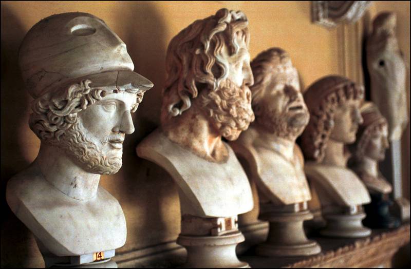 A collection of ancient busts in the Chiaramonti Museum in Rome. Getty Images