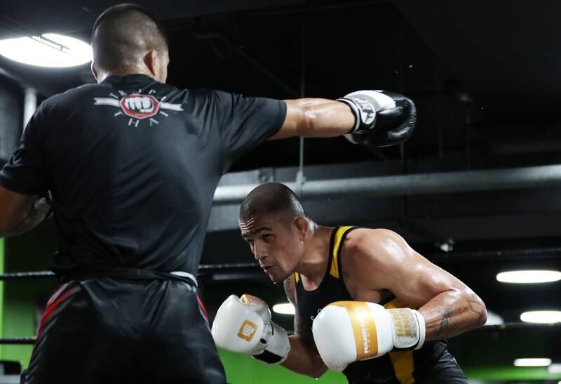 Abu Dhabi-based fighter Bruno Machado trains for the match against UFC great Anderson Silva.