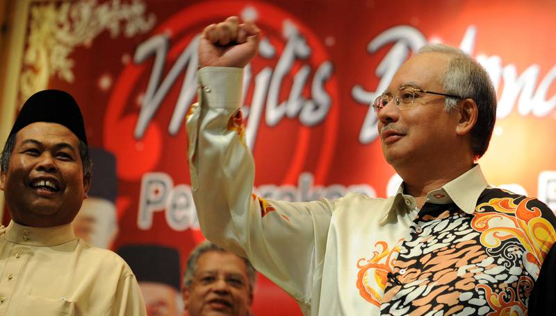 Najib Razak at a by-election meeting in 2009. AFP