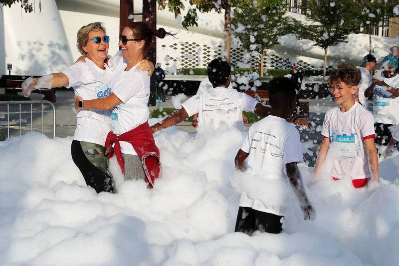 A jovial atmosphere at the Bubble Run 