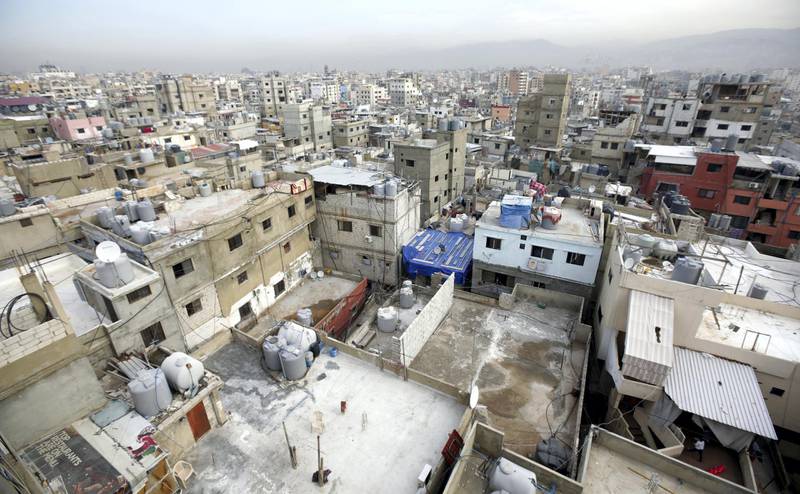 A picture taken on December 21, 2017 shows a general view of houses in the Burj al-Barajneh camp, a southern suburb of the Lebanese capital Beirut. - More than 174,000 Palestinian refugees live in Lebanon, authorities announced on December 21, in the first-ever census of its kind for a country where demographics have long been a sensitive subject.
The census was carried out by the government's Lebanese-Palestinian Dialogue Committee in 12 Palestinian camps as well as 156 informal "gatherings" across the country. (Photo by ANWAR AMRO / AFP)