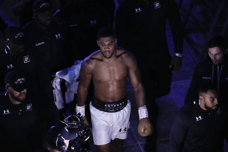 Anthony Joshua walks away from the ring after losing to Oleksandr Usyk. AP