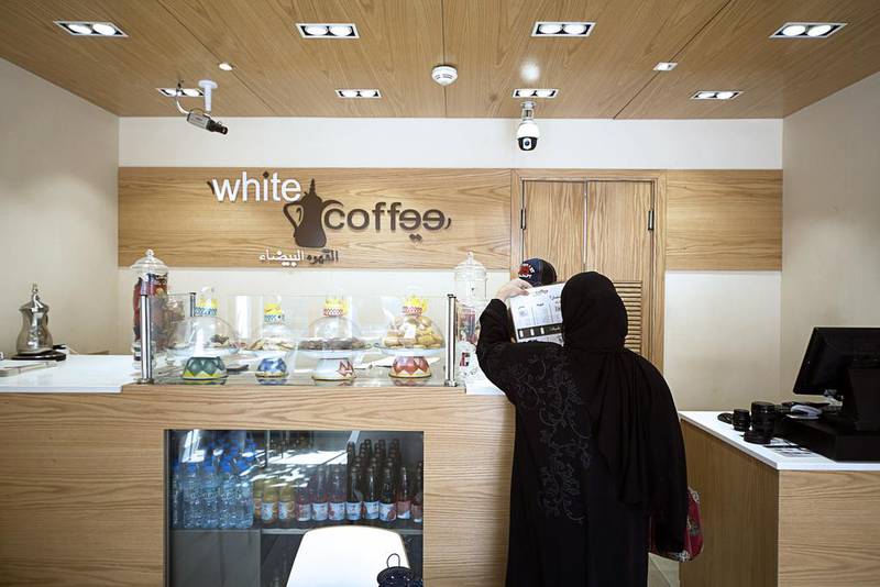 In 2013, Emirati entrepreneur Badour Al Qubaisi opened White Coffee shop in Khalifa City A, a suburb of Abu Dhabi. The shop sells traditional Emirati sweets and ice cream but with a modern twist.  