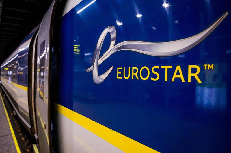 A picture shows the departure of the first ride of railway company Eurostar from Brussels to London, after the Brexit withdrawel agreement, on January 1, 2021 at the Brussel-Zuid - Bruxelles-Midi - Brussels-South train station. Belgium OUT
 / AFP / Belga / JASPER JACOBS
