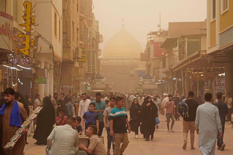 Recent sandstorms have turned the skies over Iraq orange and coated cities with dust. AFP