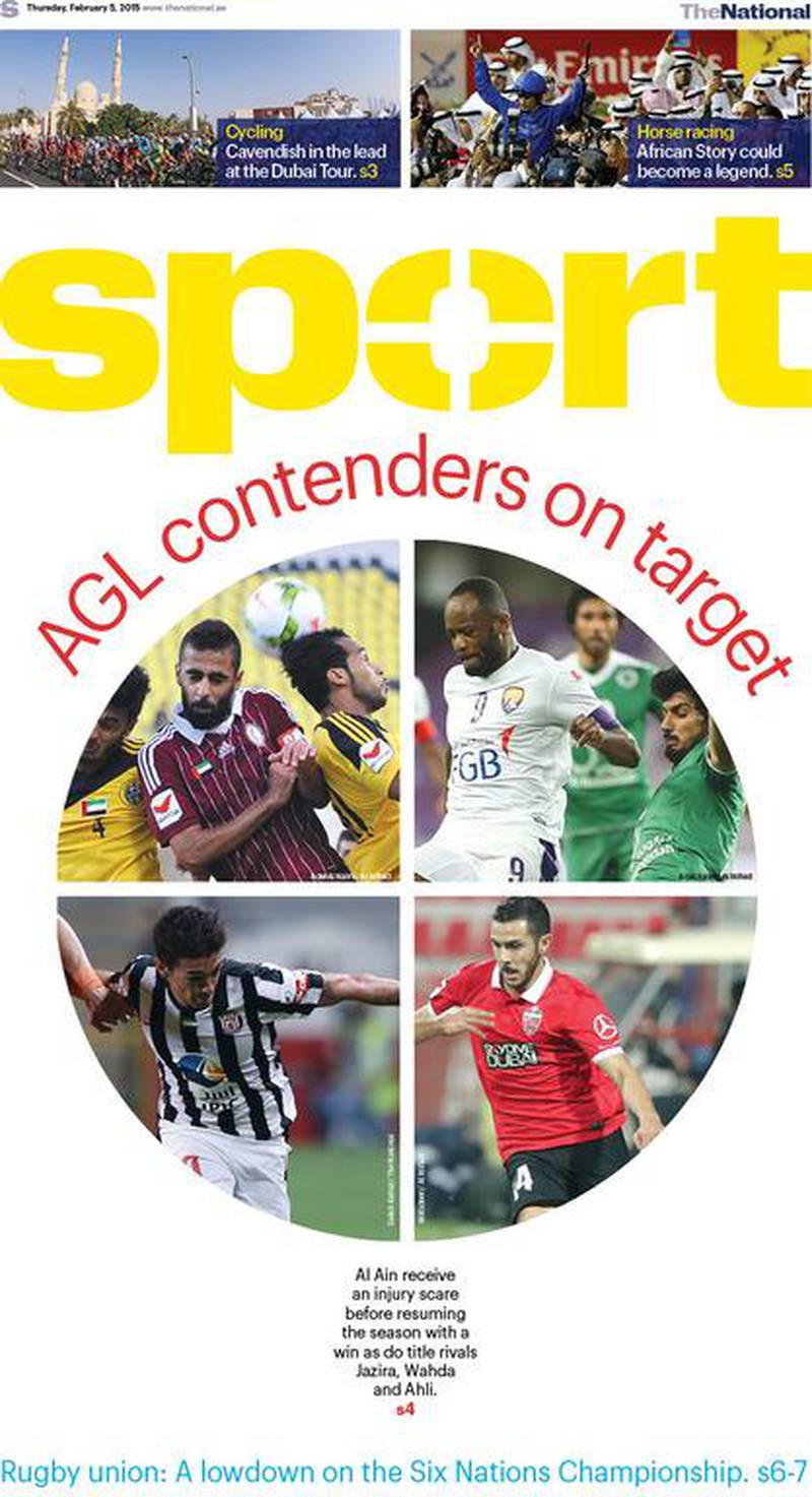 Thursday S Cover Arabian Gulf League Contenders Are Back On Target