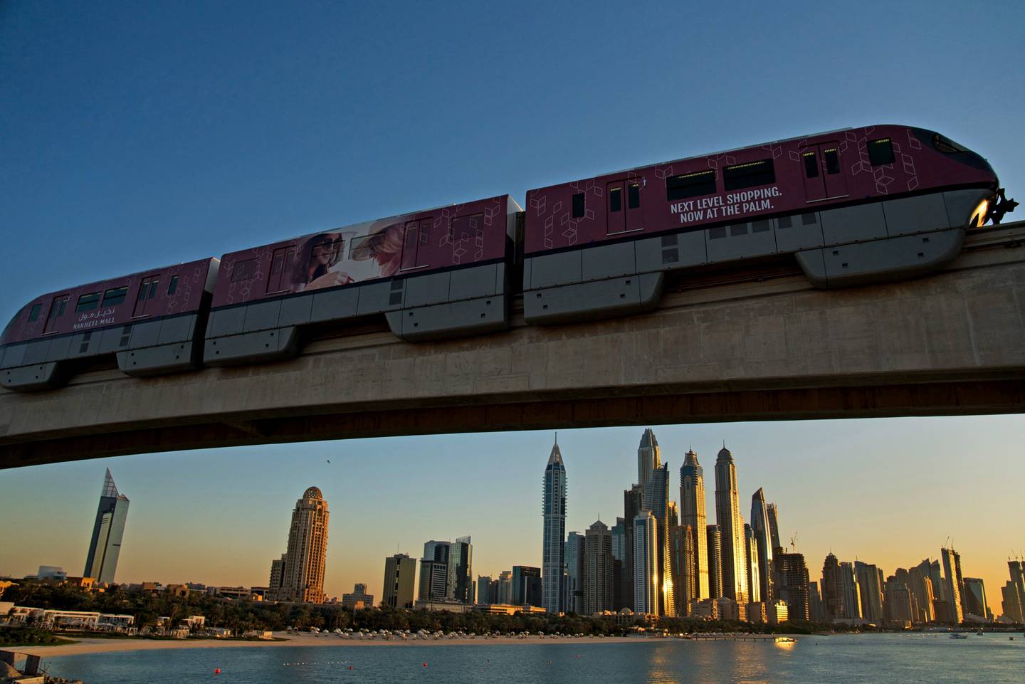 The low-speed rail on the Palm Jumeirah.  AP photo 
