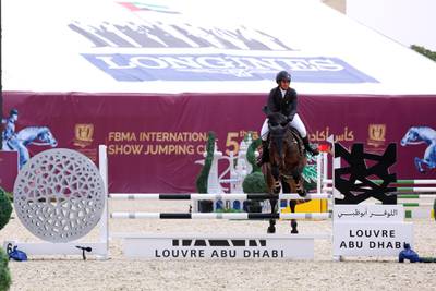 Action from the opening day of the FBMA International Show Jumping Cup at Al Forsan. Image courtesy of the FBMA International Show Jumping Cup