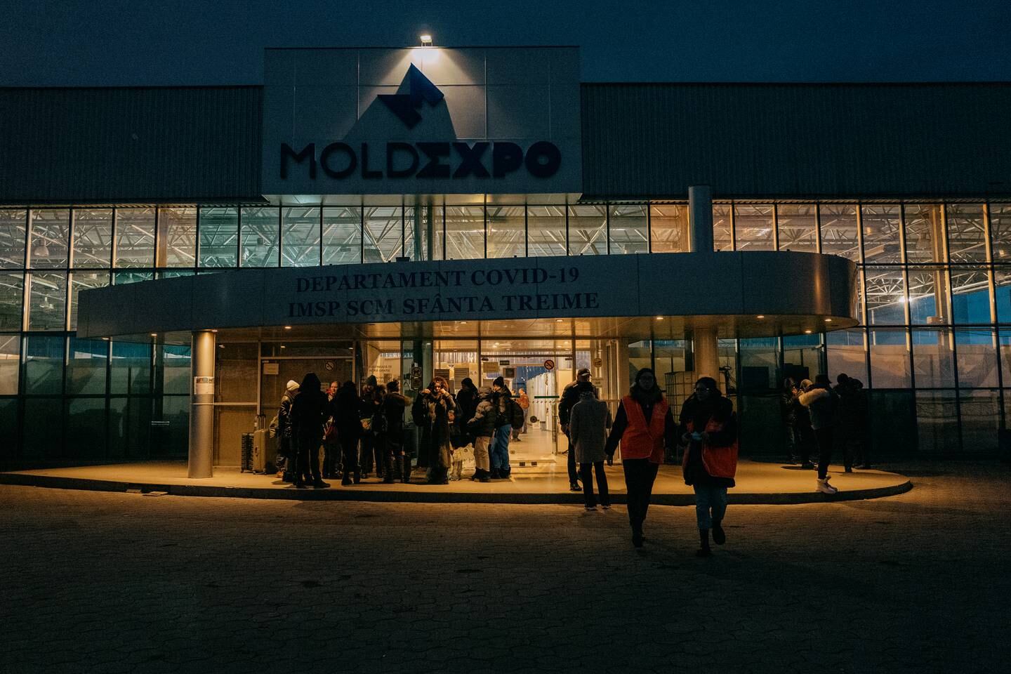 The Moldexpo center, which served as Moldova's Covid-19 hospital, was transformed into a refugee center in 6 hours on the first day of the war. Photo: Erin Clare Brown / The National