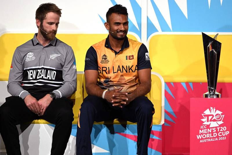 New Zealand captain Kane Williamson and Sri Lanka skipper Dasun Shanaka. AFP