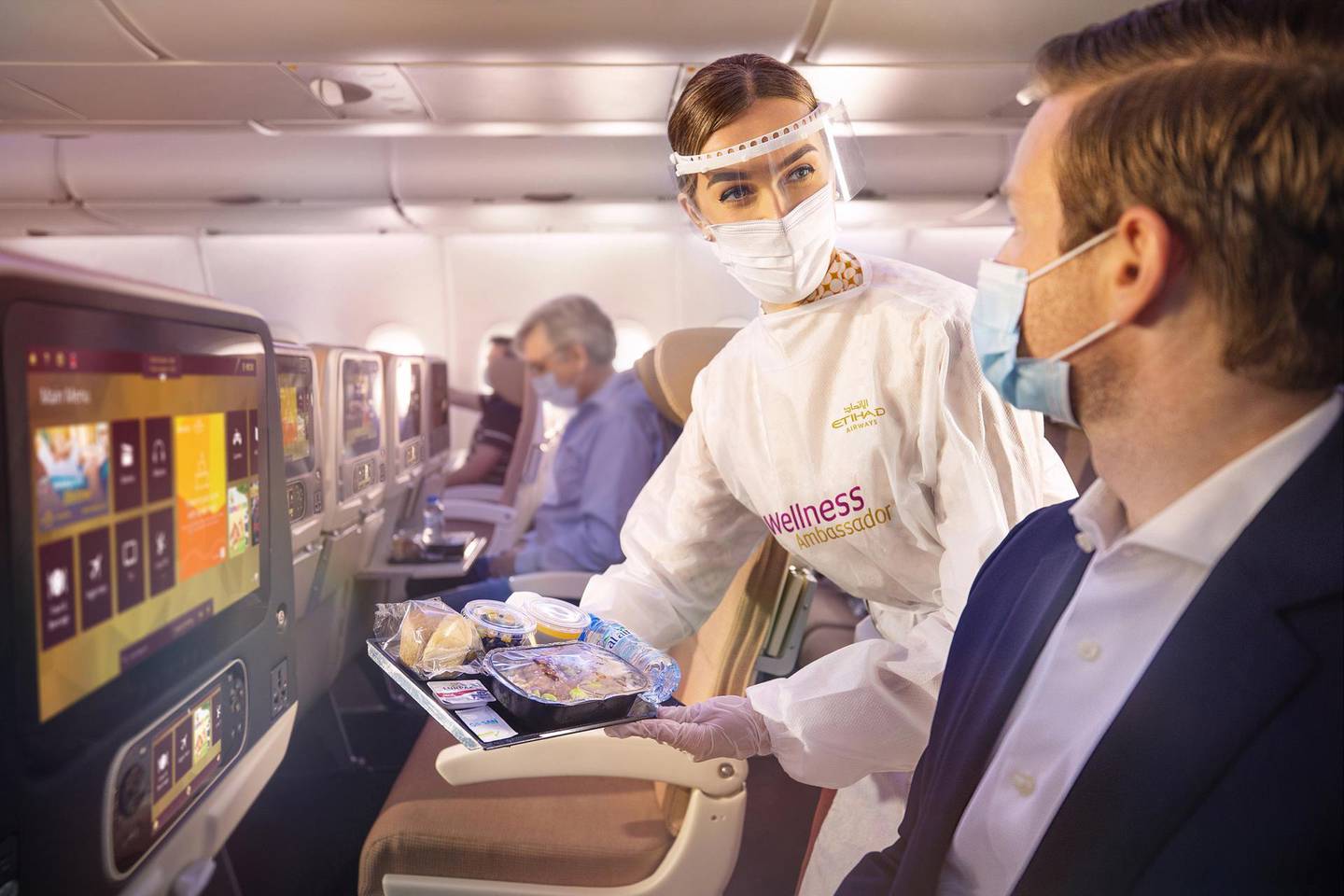 Etihad's Wellness Ambassadors will be on flights and on the ground at Abu Dhabi International Airport to provide safety advice to travellers. Courtesy Etihad