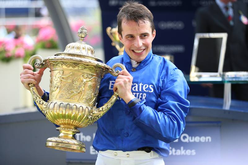 Jockey William Buick after winning the King George VI And Queen Elizabeth Qipco Stakes riding Adayar.