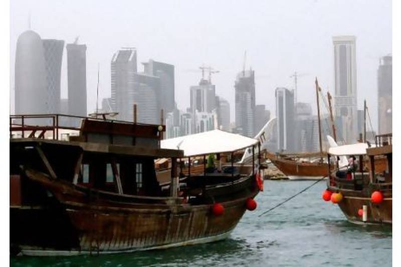 Dhows against the backdrop of Doha's expanding skyline. Foreign inquiries about the country's property market have increased after the government announced new visa rules.