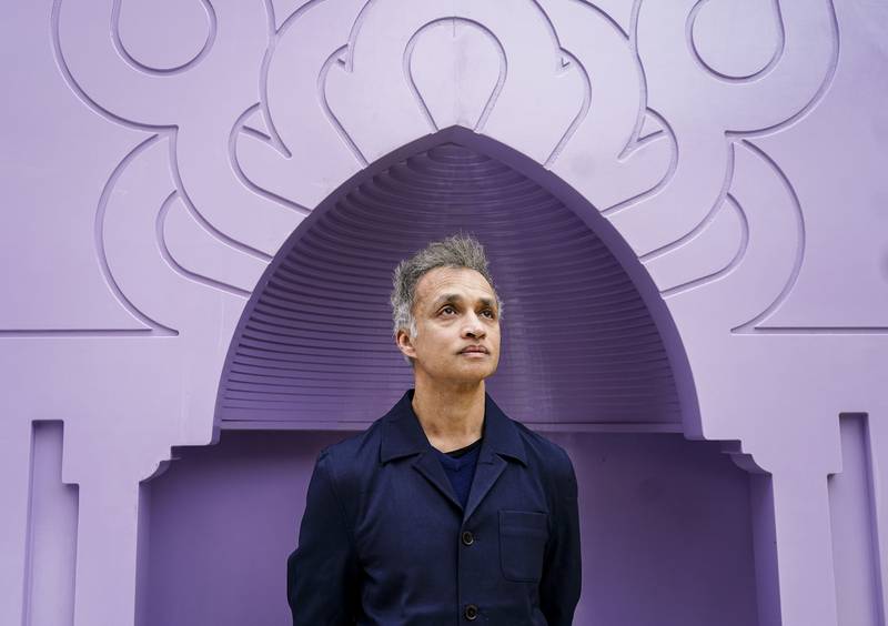 Architect Shahed Saleem at his Ramadan Pavilion installation at the V&A in London. PA