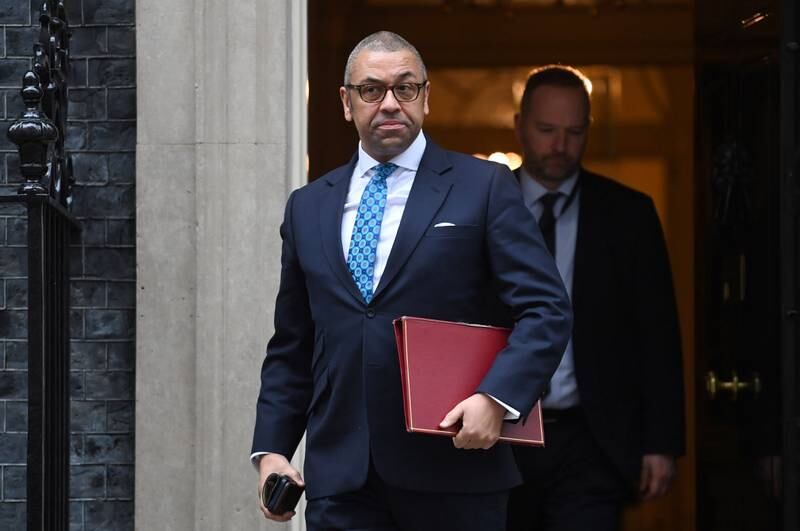 Britain's Foreign Secretary James Cleverly attends a Cabinet meeting at Downing Street in London on January 31. EPA