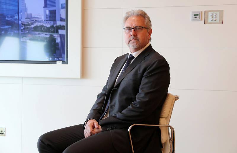 DUBAI,  UNITED ARAB EMIRATES , JUNE 18 – 2019 :- Jacques Visser, DIFC Authority Chief Legal Officer at his office in DIFC in Dubai . ( Pawan Singh / The National ) For Business. Story by Nada El Sawy 