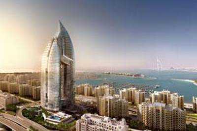 Artist rendering of Trump Tower on Palm Jumeirah, it's unsure when work will resume on the project.