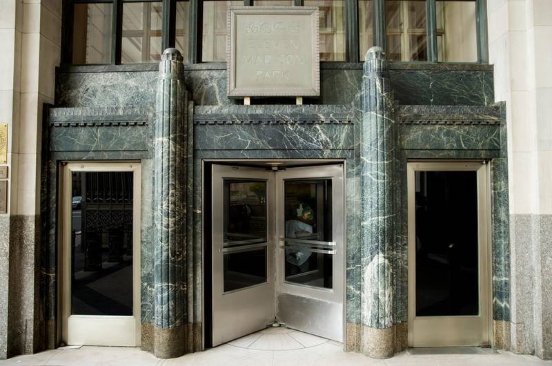 epa05891182 A view of the entrance of the restaurant Eleven Madison Park in New York, New York, USA, 05 April 2017. The World's 50 Best Restaurants organization announced at a ceremony in Melbourne that Eleven Madison Park ranks as the top restaurant in the world on its 2017 list.  EPA/JUSTIN LANE