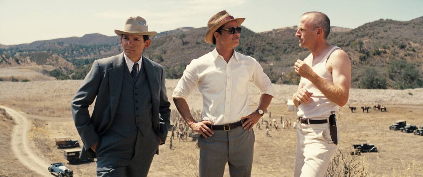 Left to right: Lukas Haas as George Munn, Brad Pitt as Jack Conrad and Spike Jonze as Otto Von Strassberger. Photo: Paramount Pictures 
