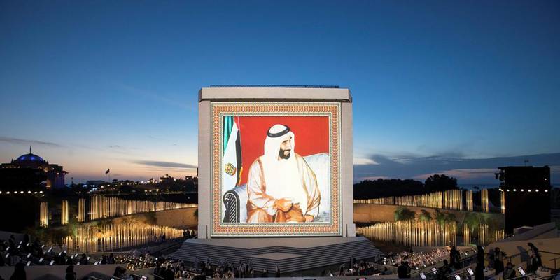 A tribute to Sheikh Zayed at the unveiling of the Founder's Memorial in Abu Dhabi last month. Ryan Carter for the Crown Prince Court - Abu Dhabi