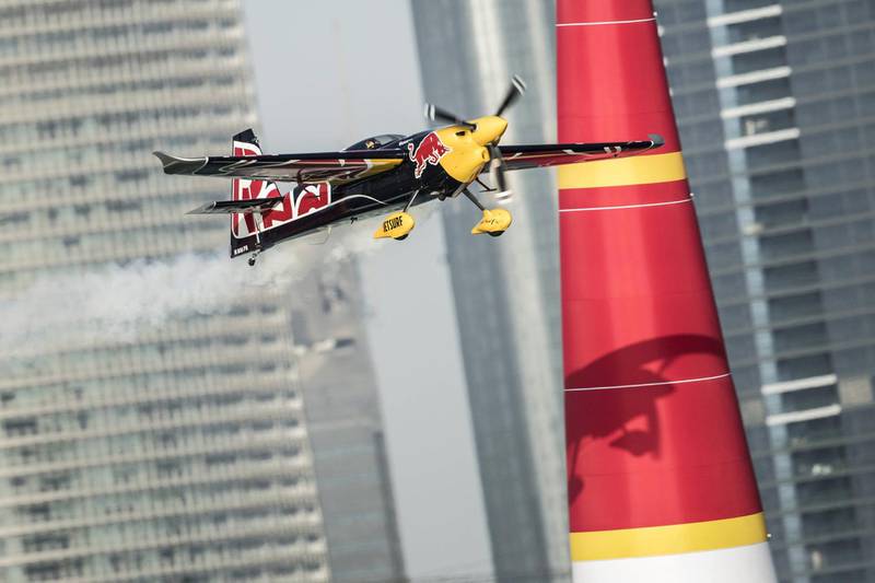 Martin Sonka the Czech Republic performs during the qualifying day at the first stage of the Red Bull Air Race World Championship in Abu Dhabi, United Arab Emirates on February 10, 2017. // Joerg Mitter / Red Bull Content Pool // P-20170210-02738 // Usage for editorial use only // Please go to www.redbullcontentpool.com for further information. // 