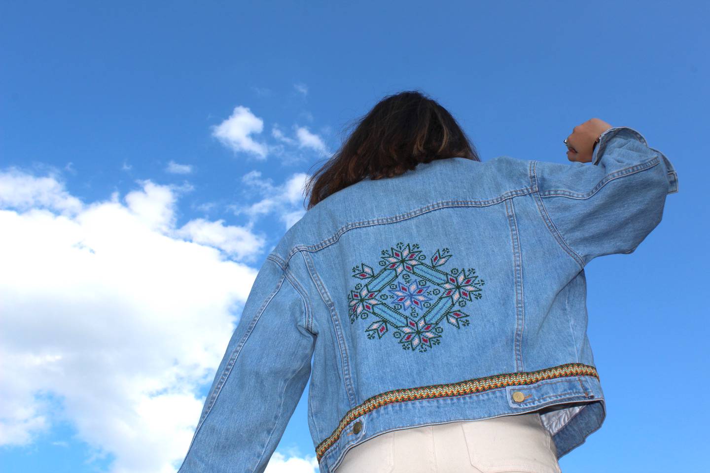 The jackets feature Palestinian embroidery and motifs. Photo: Salma Shawa