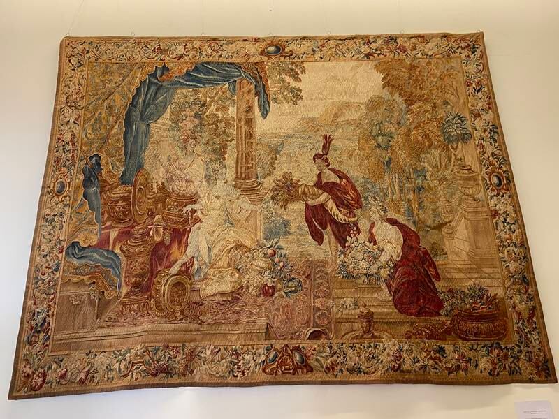 A rug depicting a group of ladies from the European aristocracy. Nada El Sawy / The National