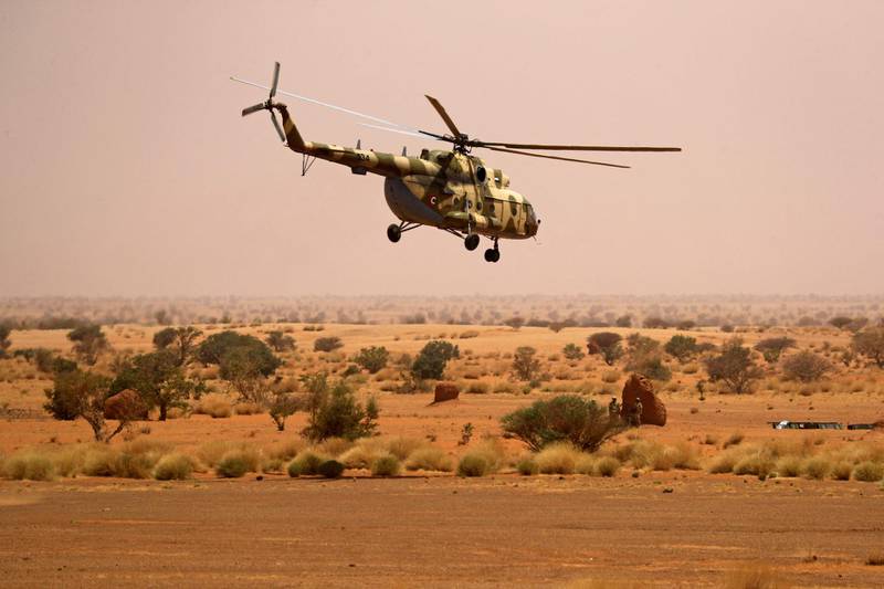 A helicopter taking part in the "Guardians of the Nile" war games. Ground, air and naval forces joined in the exercises. AFP
