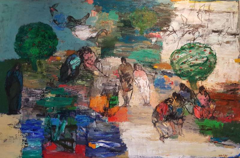 Omar Al Rashid, The Virtuous City 2018, Oil on canvas
